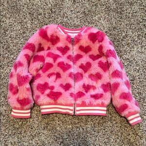 Design History Toddler Girls Pink Heart Jacket